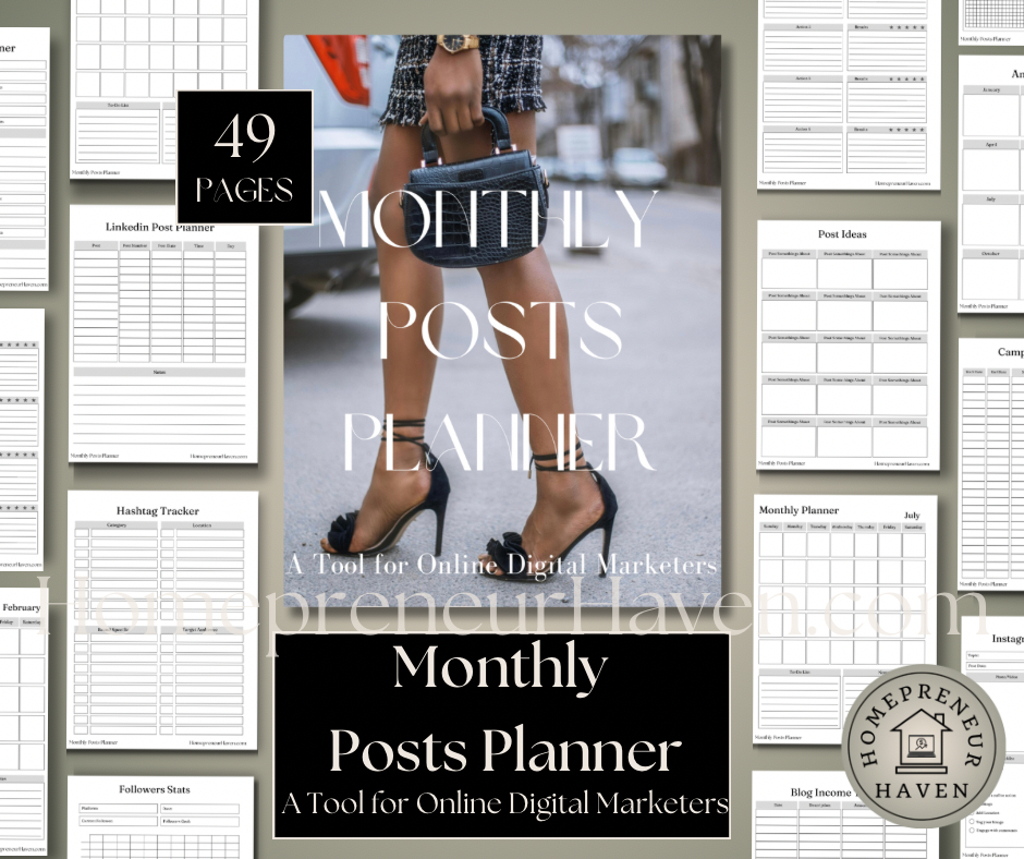 MONTHLY POSTS PLANNER: A Tool for Online Digital Marketers