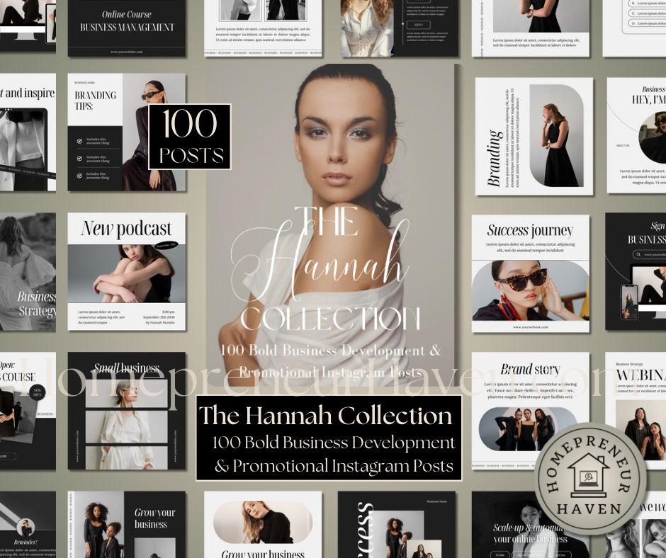 THE HANNAH COLLECTION: 100 Business Development & Promotional IG Posts