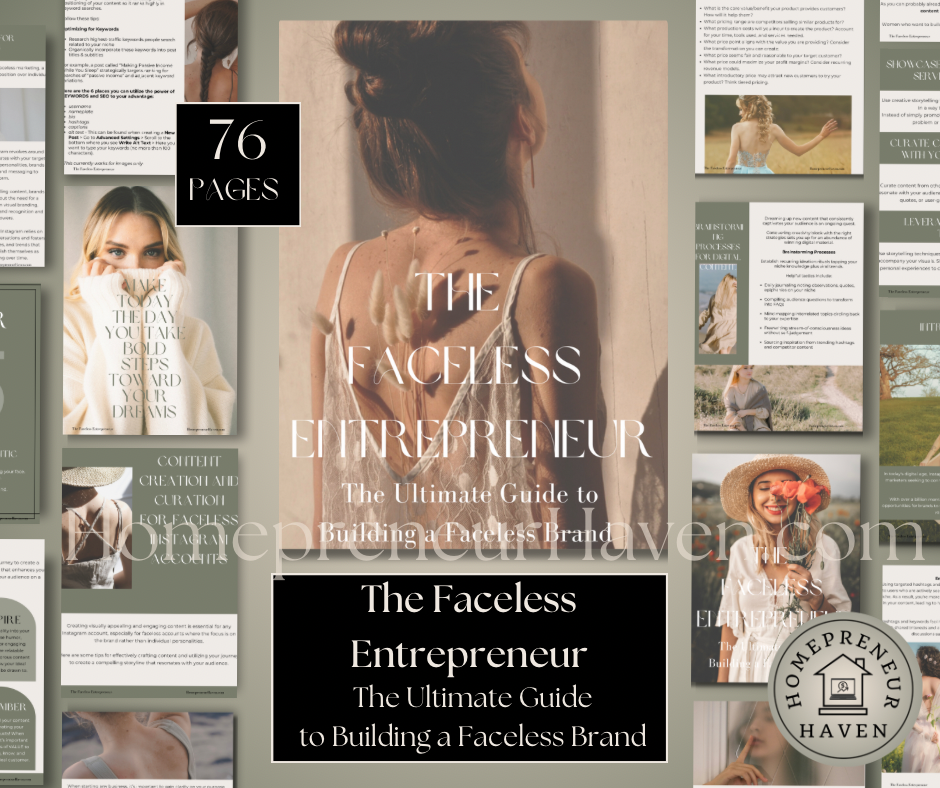 THE FACELESS ENTREPRENEUR: The Ultimate Guide to Building A Faceless Brand