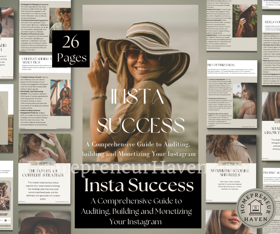 INSTA SUCCESS: A Comprehensive Guide to Auditing, Building and Monetizing Your Instagram