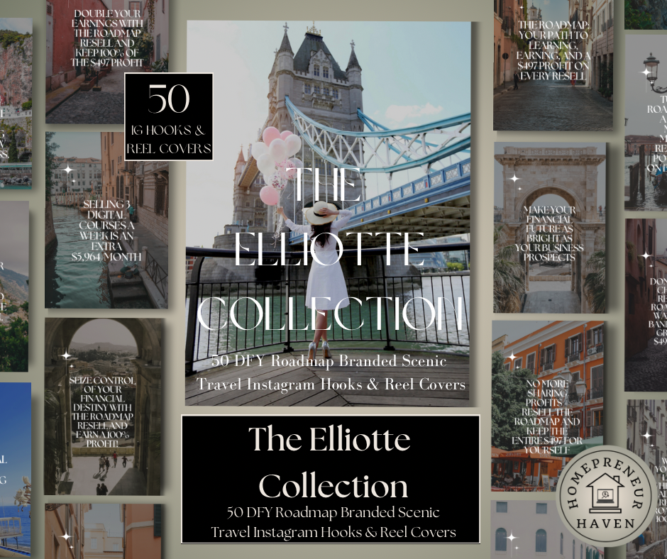 THE ELLIOTTE COLLECTION: 50 “THE ROADMAP” BRANDED HOOK and REEL COVERS (Scenic/Travel)