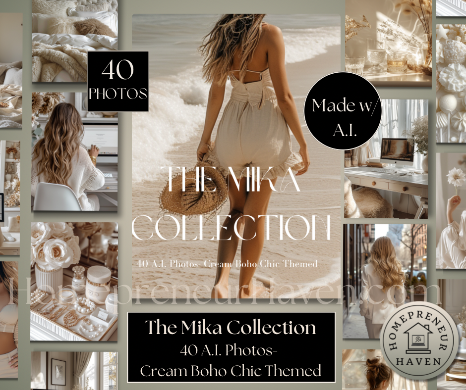 THE MIKA COLLECTION: 40 A.I. Photos-Cream Boho Chic Themed