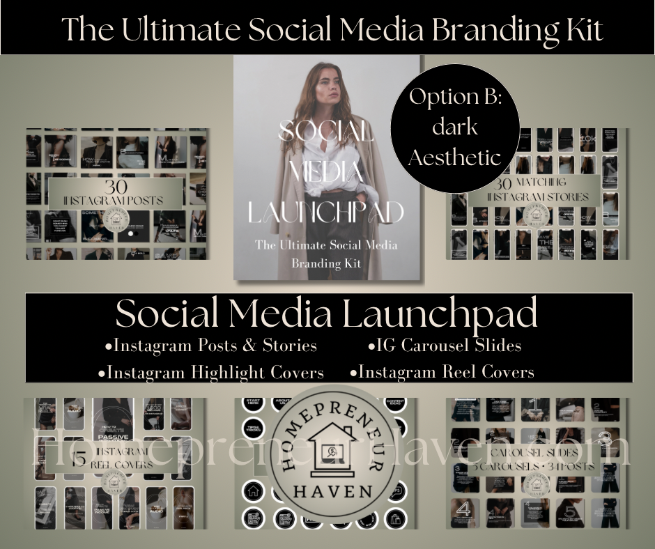 SOCIAL MEDIA LAUNCHPAD: The Ultimate Social Media Branding Kit (Dark Version)