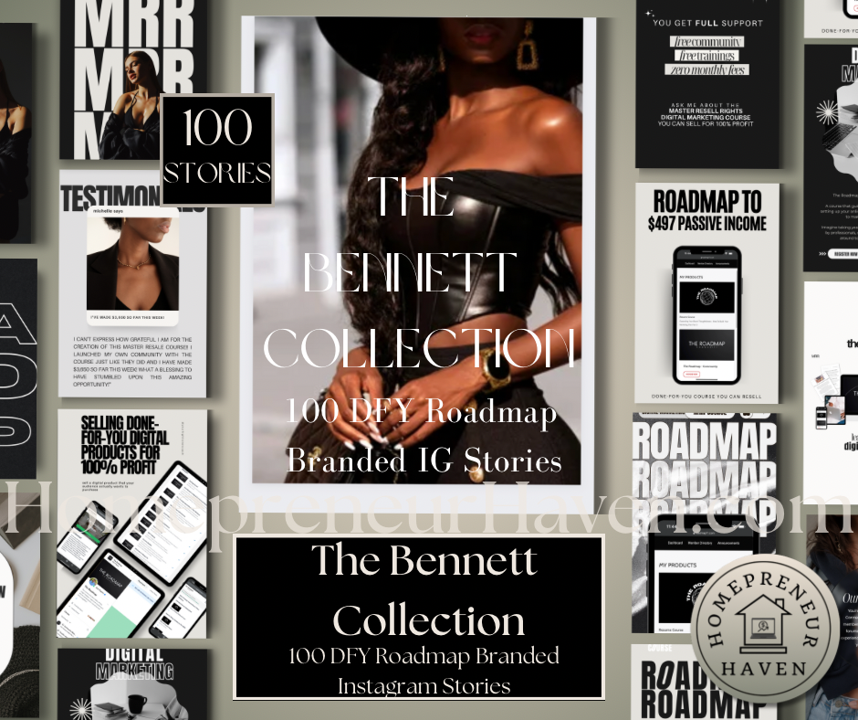 THE BENNETT COLLECTION: 100 Instagram Stories Branded for “The Roadmap” Digital Marketing Training Course