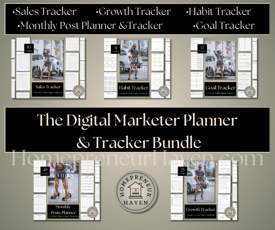THE DIGITAL MARKETER PLANNER & TRACKER BUNDLE- A Tool for Online Digital Marketers