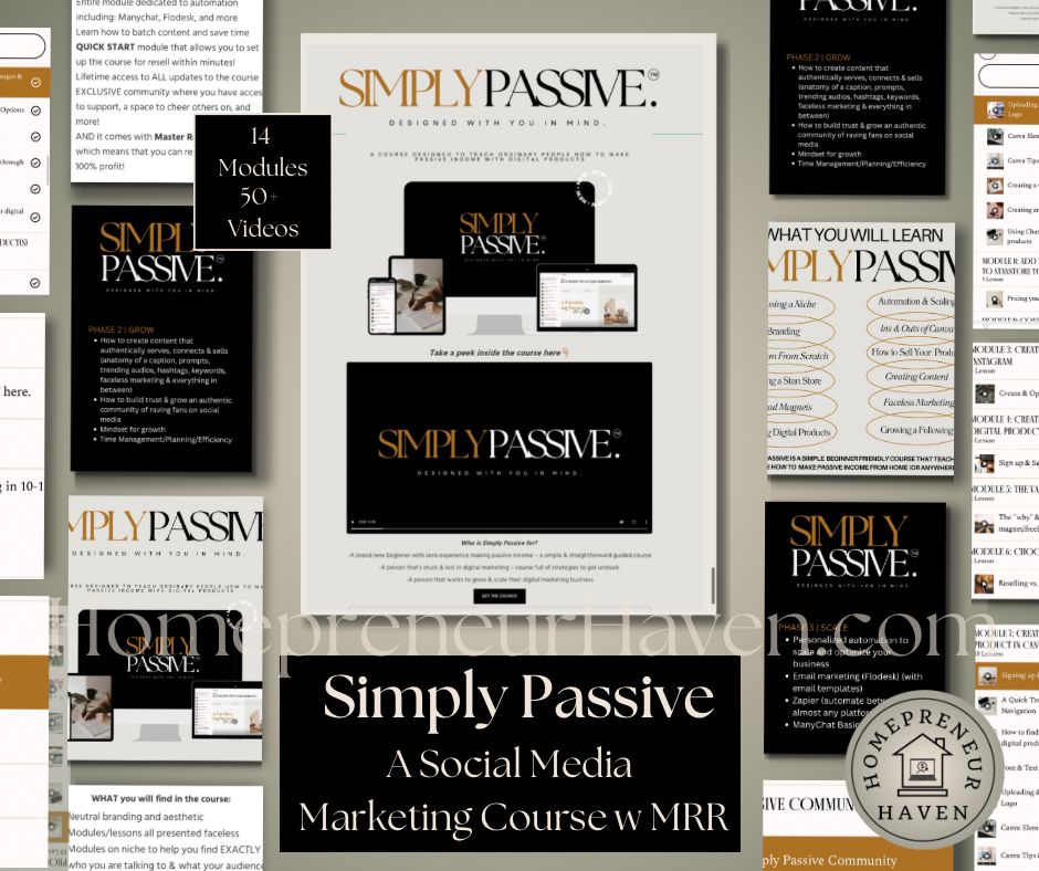 SIMPLY PASSIVE: A Social Media Marketing Video Course