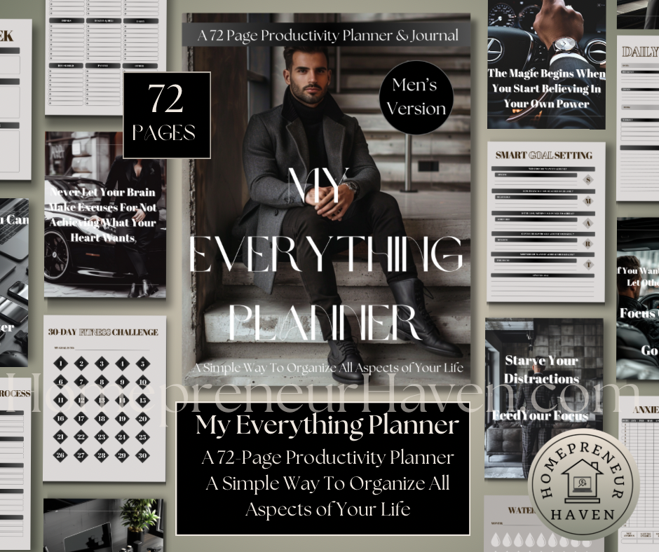 (Men’s Version) MY EVERYTHING PLANNER : A Simple Way To Organize All Aspects of Your Life