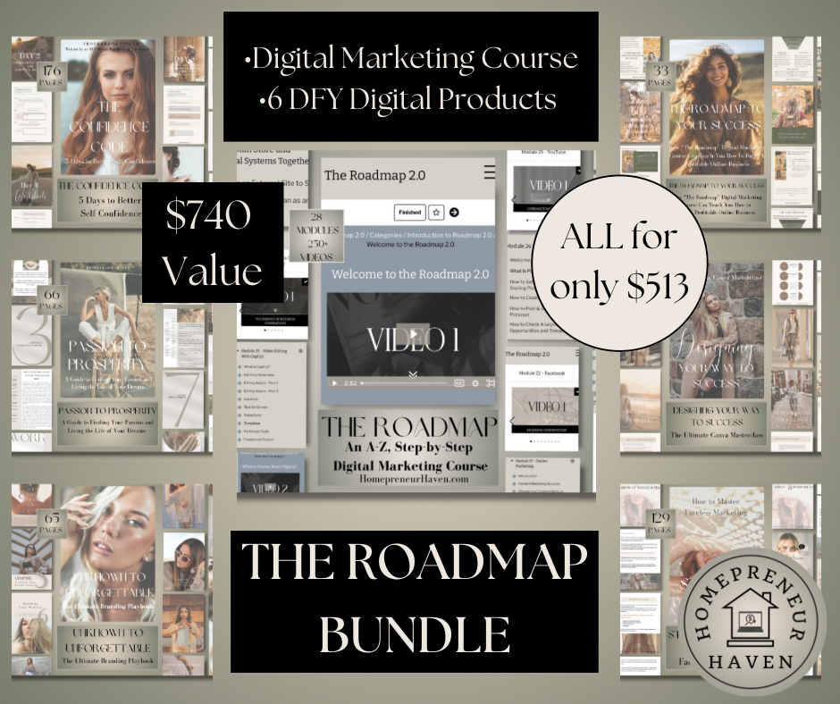 THE ROADMAP BUNDLE: The Roadmap Course PLUS 6 DFY Digital Products
