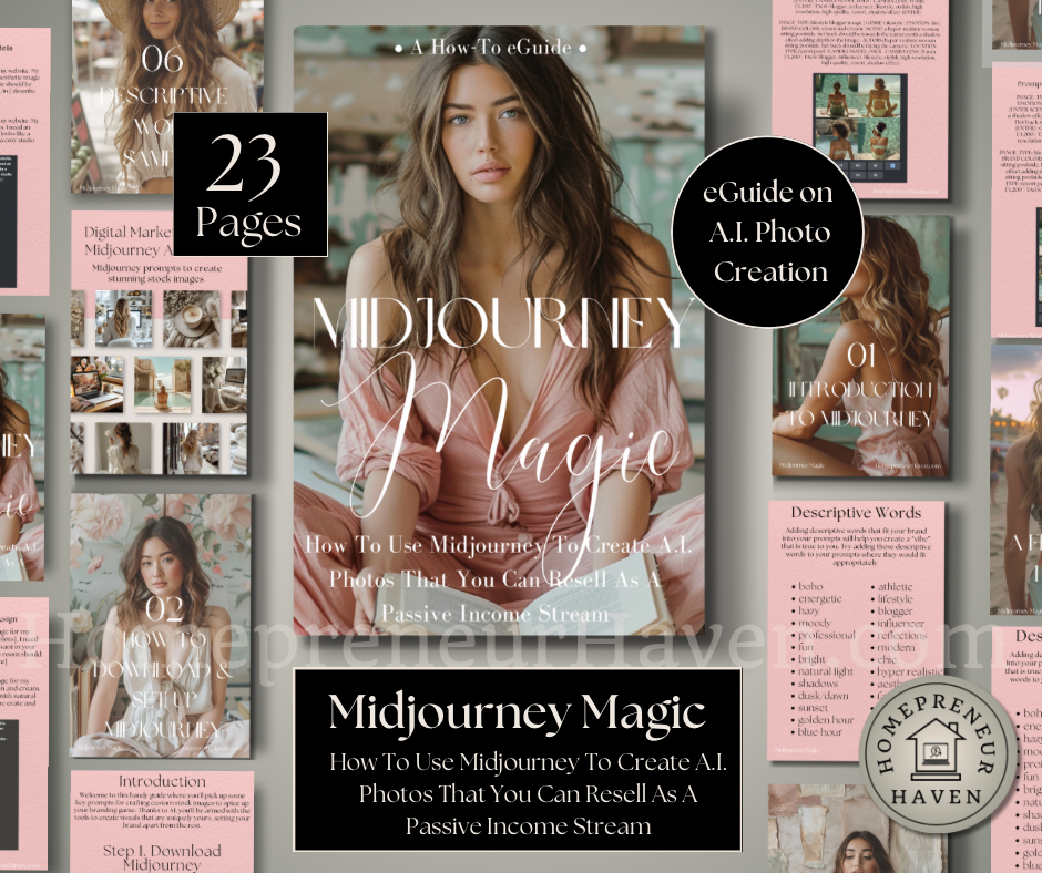 MIDJOURNEY MAGIC: How to Use Midjourney To Create A.I. Photos That You Can Resell As A Passive Income Stream