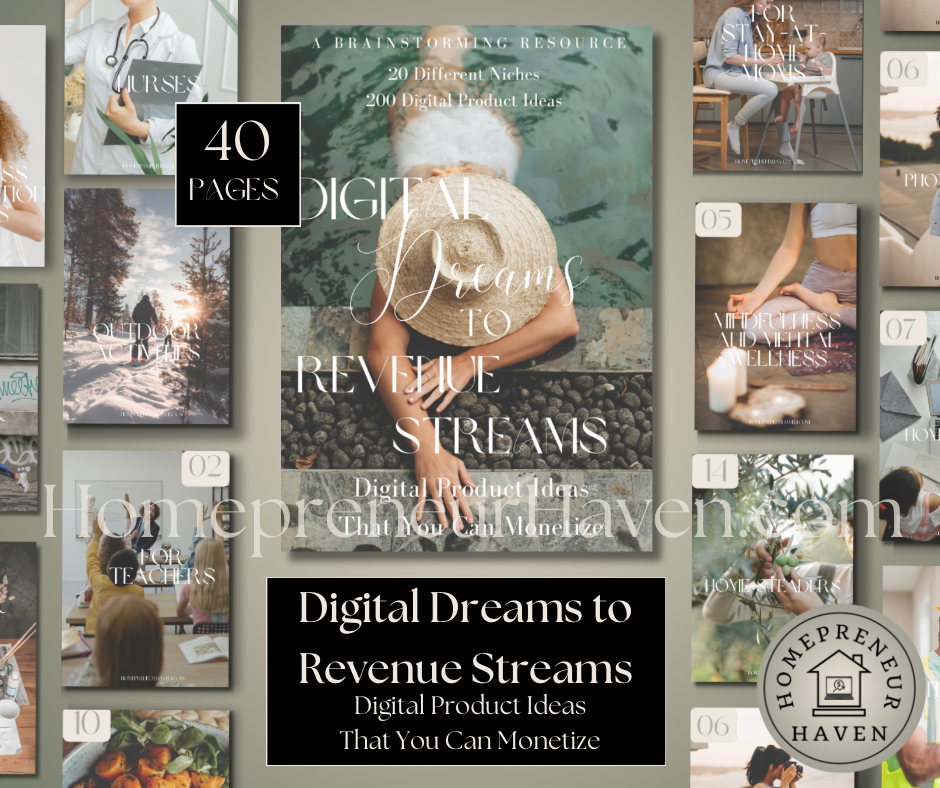 DIGITAL DREAMS TO REVENUE STREAMS: 200 Digital Product Ideas that You Can Monetize